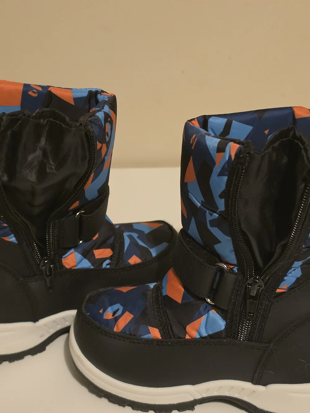 iXtreme Unisex Kids Waterproof Geometric Snow Boots Blue/Orange/Black 9